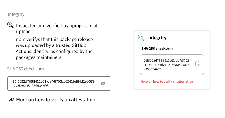 A screenshot of the UI integrity component in isolation